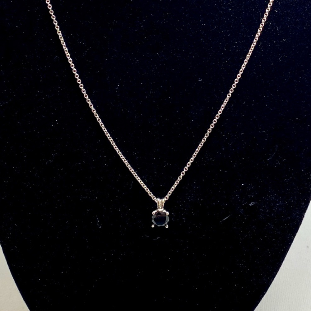 1 karat black spinal sterling sliver necklace